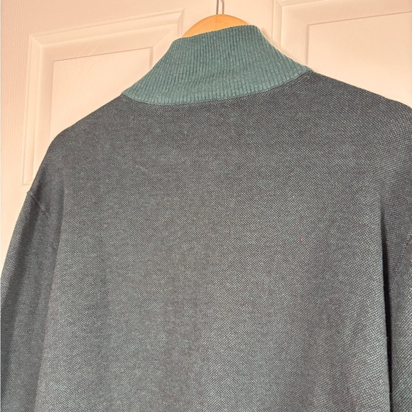 Fairlane Pullover Sweater Men's XXL Green Half Zip Cashmere Blend Knit Preppy - Picture 6 of 8